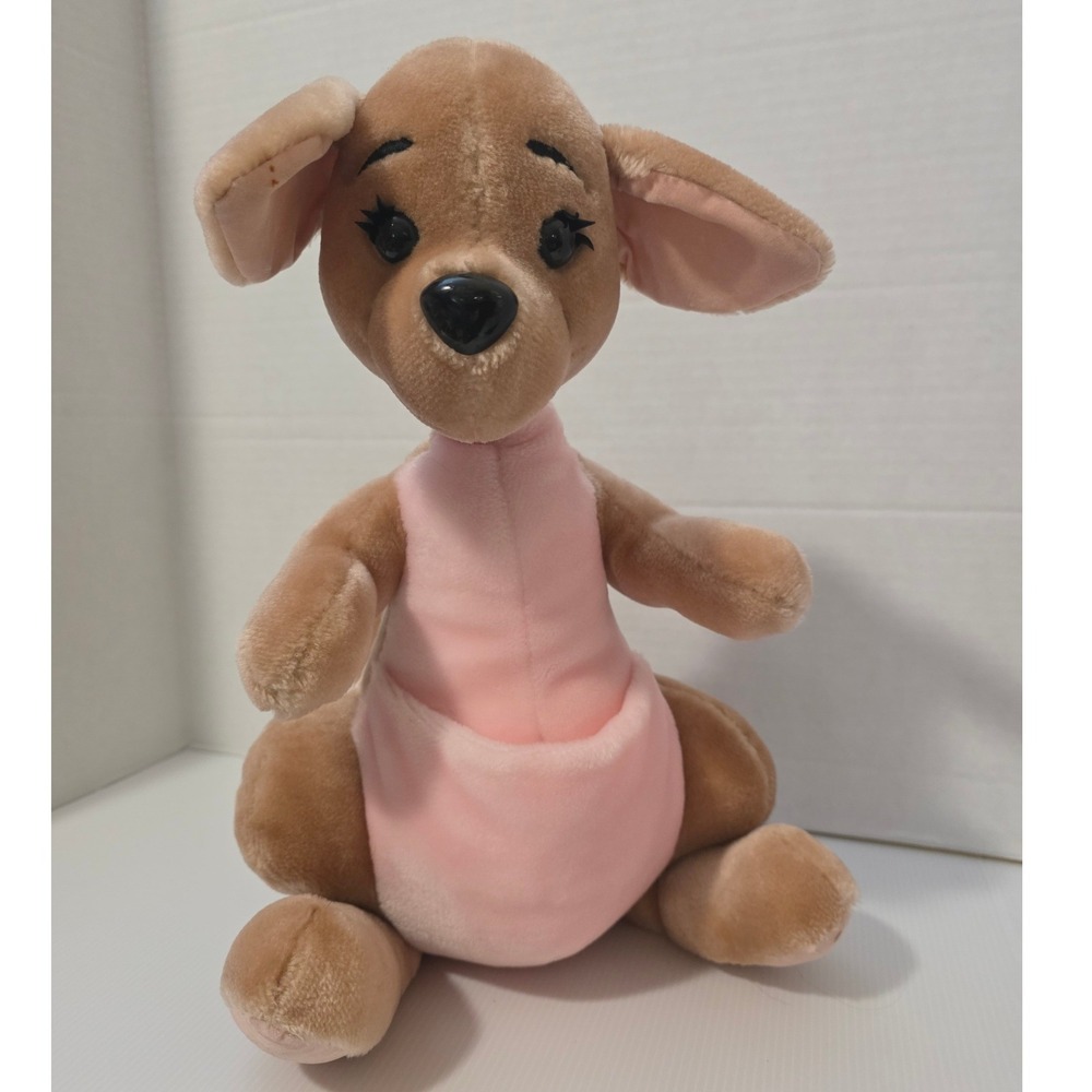 Disney Kanga Plush Brown Pink Fair Winnie the Pooh Kangaroo Vintage Loose Neck
